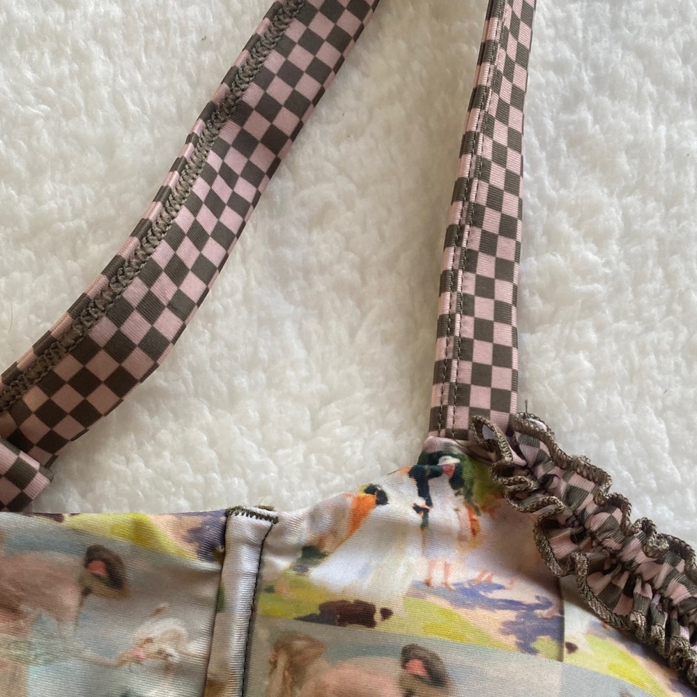NWT Strawberry Milk Mob Artistic Nature Print Bra bikini top - Picture 4 of 10